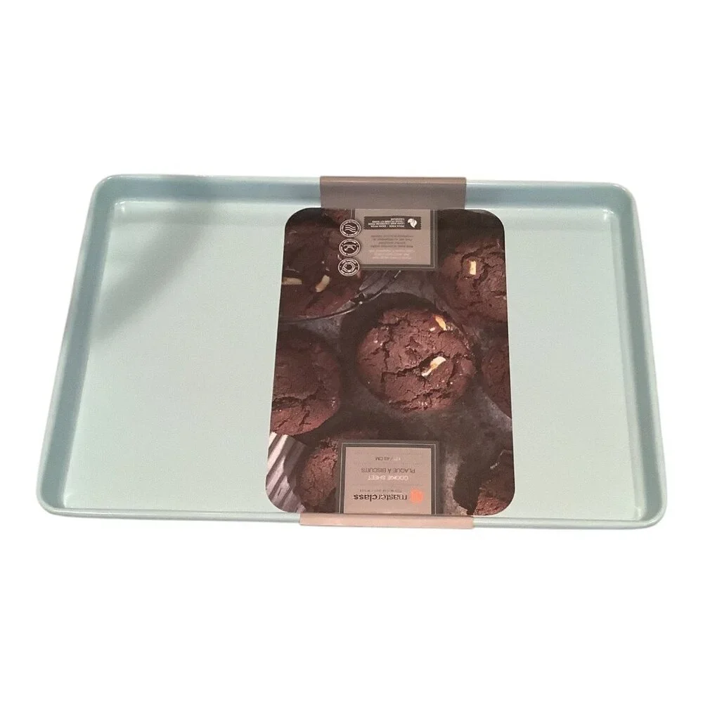 MasterClass Cookie Sheet Baking Tray Non-Stick Heavy Duty 17 In Aqua‎ Finish